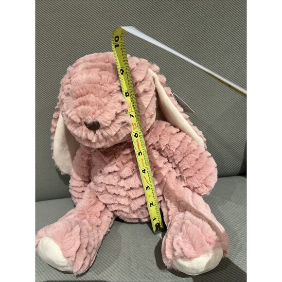 Little Me Dusty Mauve Pink Bunny Plush Floppy Ears Whimsical Toy Ribbed Texture - Picture 8 of 8